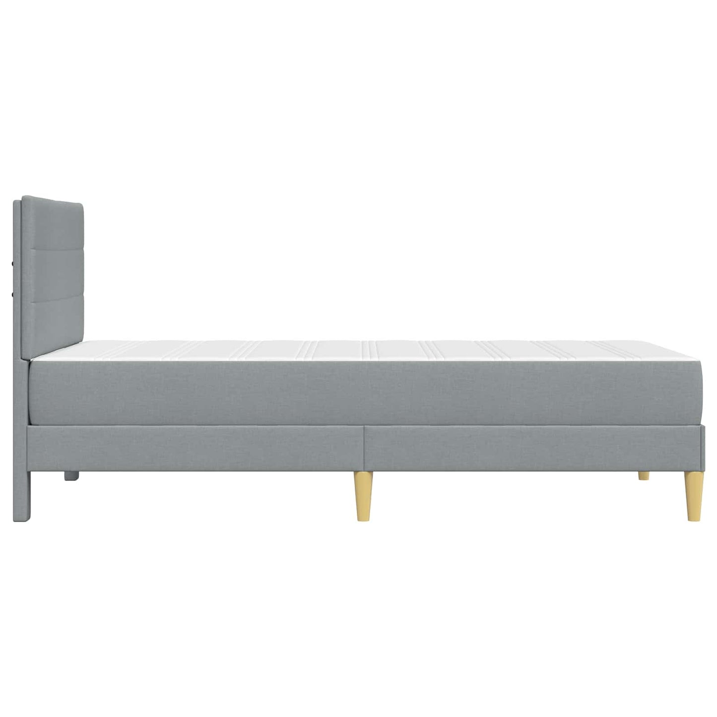 vidaXL Bed Frame with Mattress Light Grey 90 x 190 cm Fabric