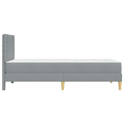 vidaXL Bed Frame with Mattress Light Grey 90 x 190 cm Fabric