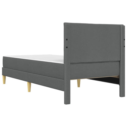 vidaXL Bed Frame with Mattress Dark Grey 90 x 190 cm Fabric