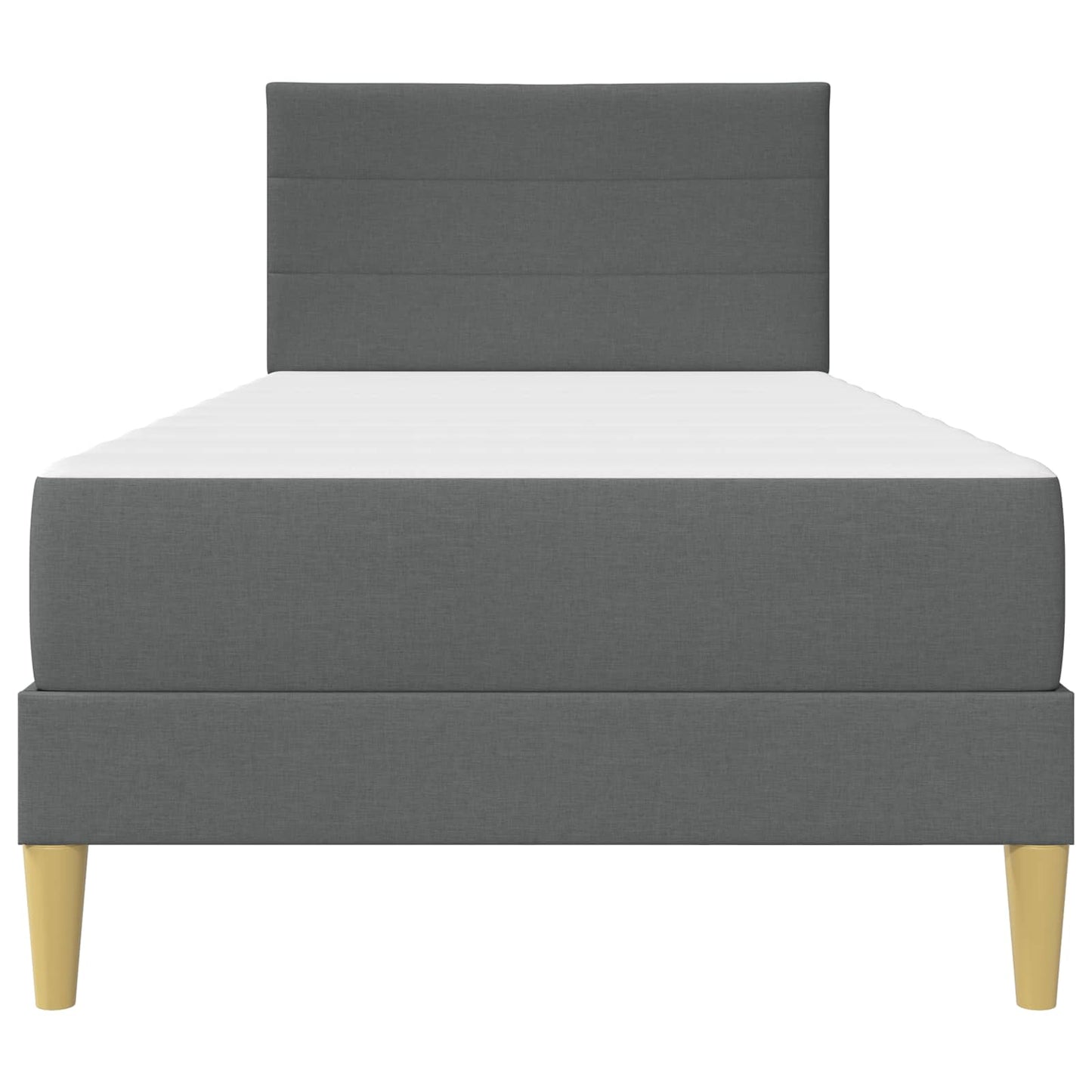 vidaXL Bed Frame with Mattress Dark Grey 90 x 190 cm Fabric