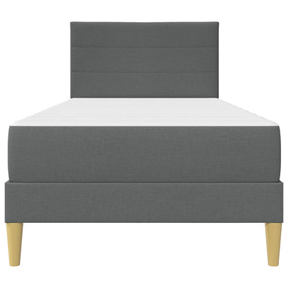 vidaXL Bed Frame with Mattress Dark Grey 90 x 190 cm Fabric