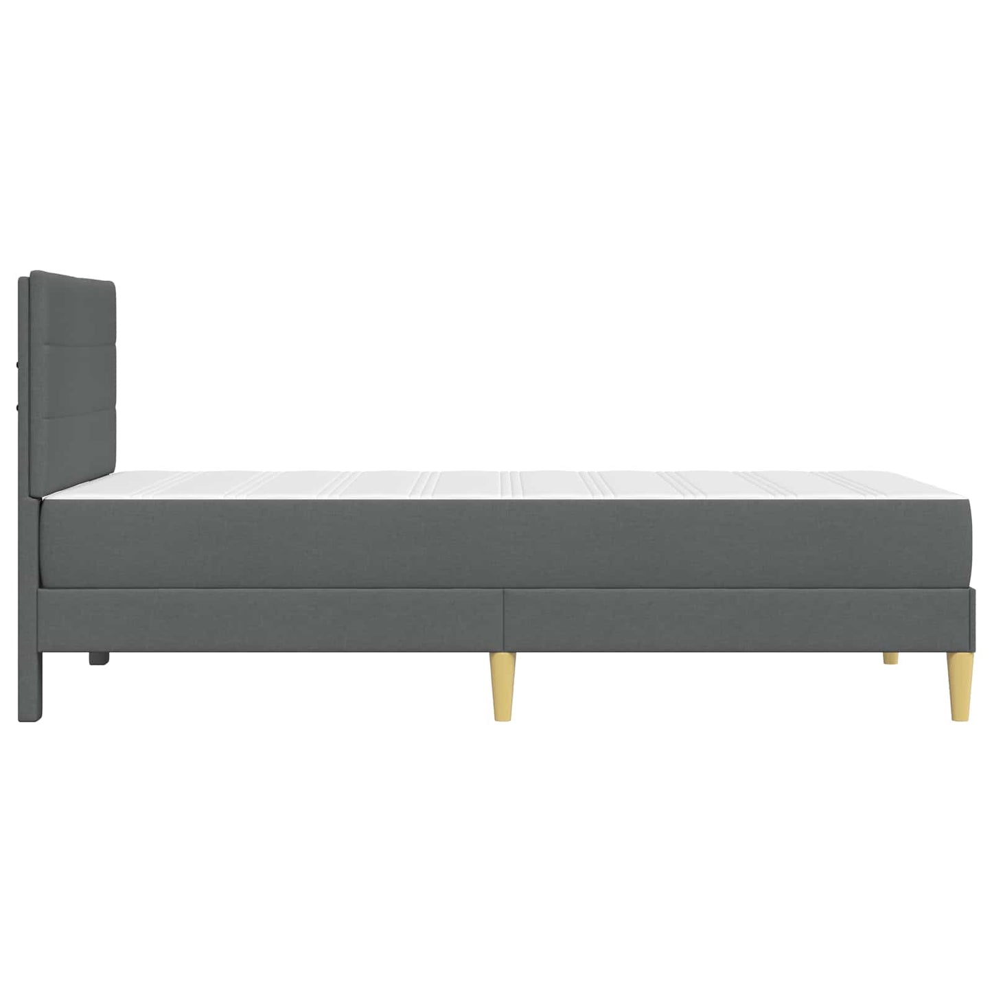 vidaXL Bed Frame with Mattress Dark Grey 90 x 190 cm Fabric
