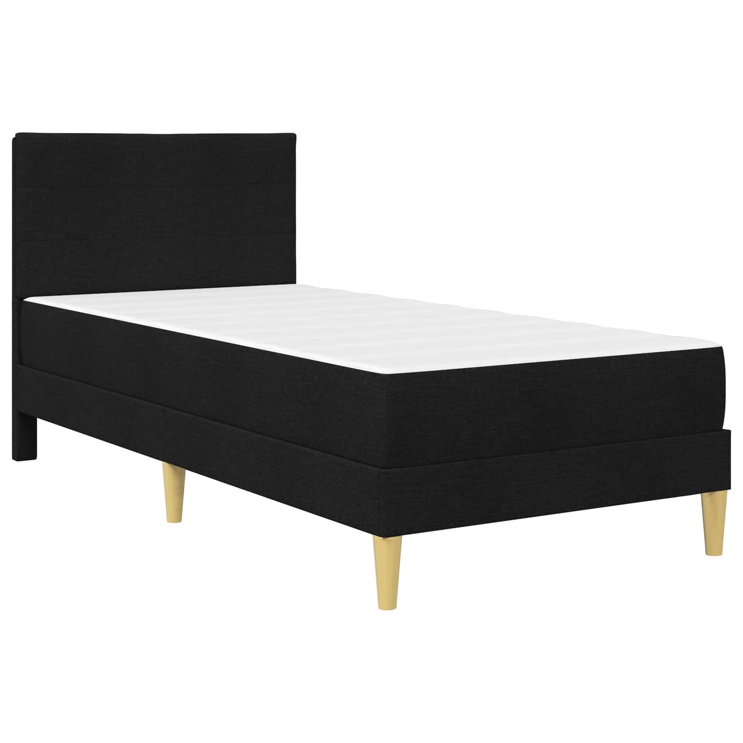 vidaXL Bed Frame with Mattress with Headboard Black 90 x 190 cm Fabric