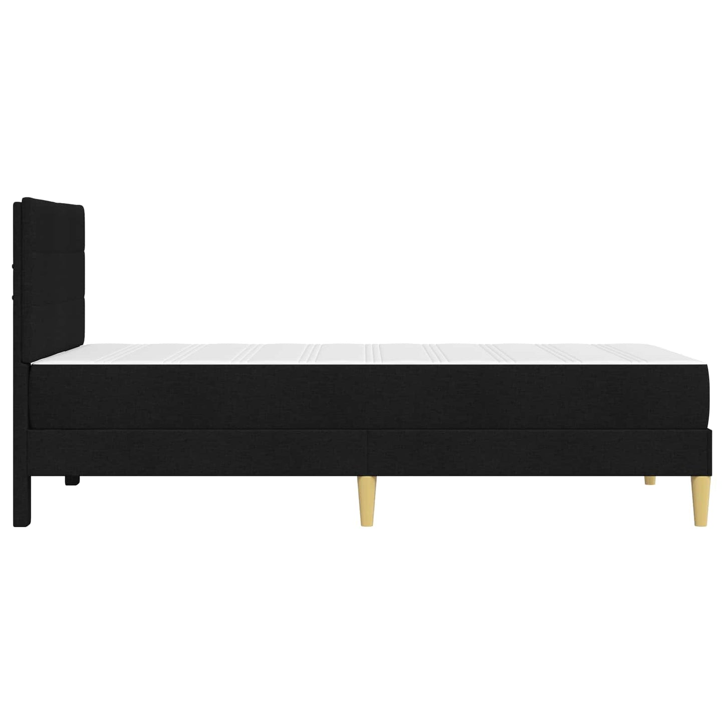 vidaXL Bed Frame with Mattress with Headboard Black 90 x 190 cm Fabric