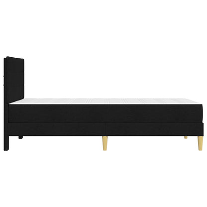 vidaXL Bed Frame with Mattress with Headboard Black 90 x 190 cm Fabric