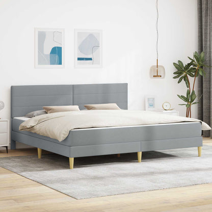 vidaXL Bed Frame with Mattress Light Grey 180 x 200 cm Fabric