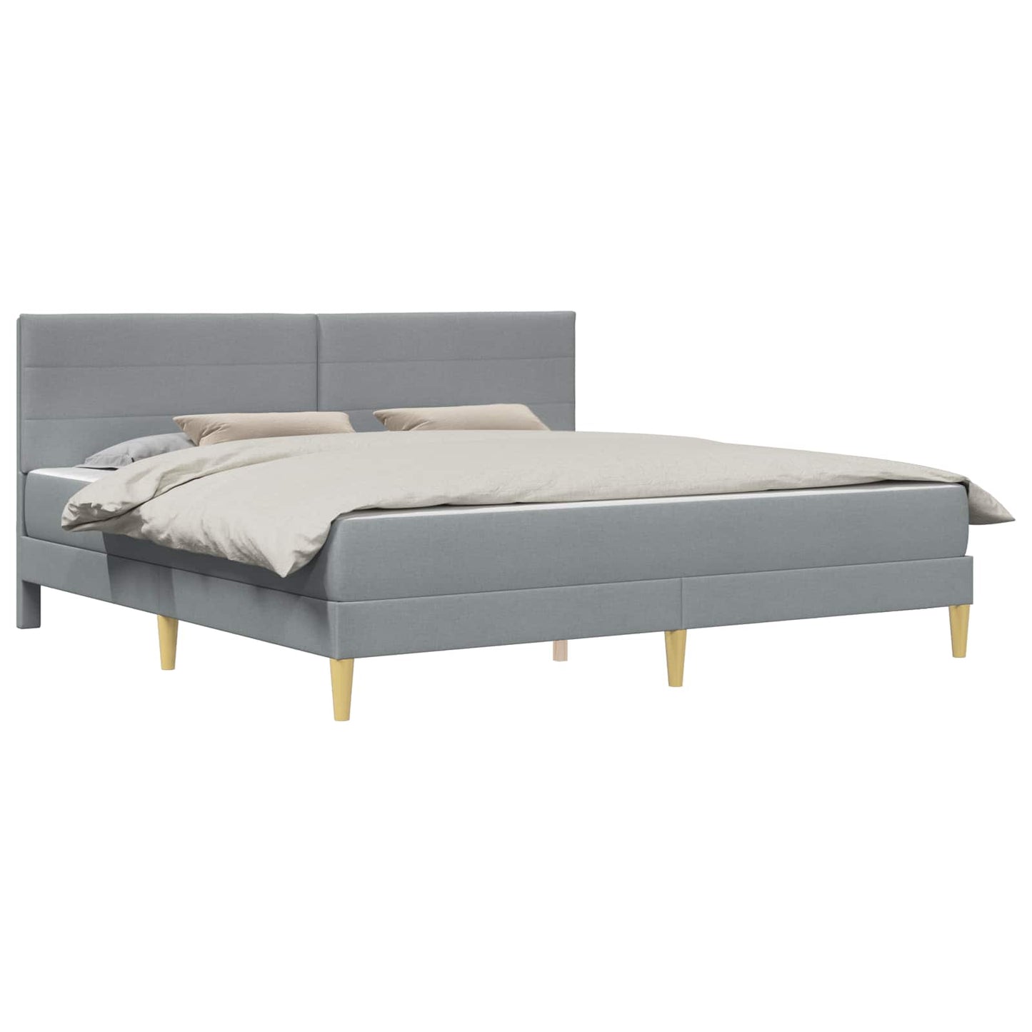 vidaXL Bed Frame with Mattress Light Grey 180 x 200 cm Fabric