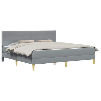 vidaXL Bed Frame with Mattress Light Grey 180 x 200 cm Fabric