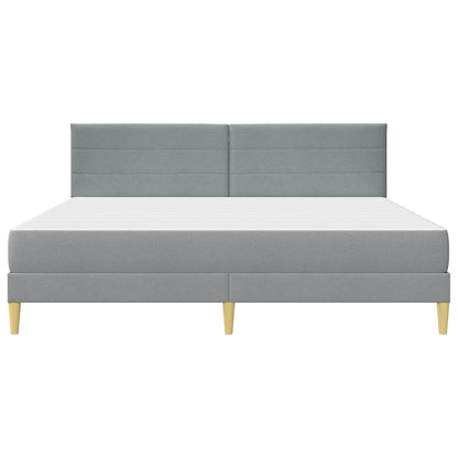 vidaXL Bed Frame with Mattress Light Grey 180 x 200 cm Fabric