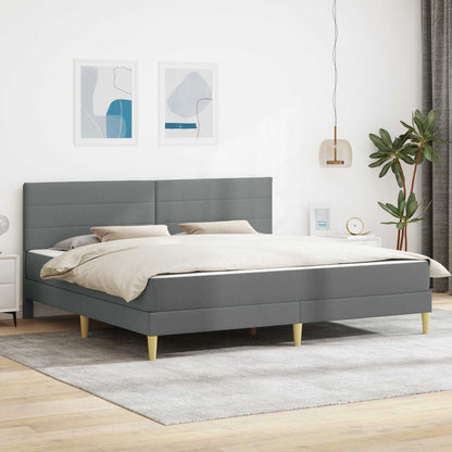 vidaXL Bed Frame with Mattress Dark Grey 180 x 200 cm Fabric
