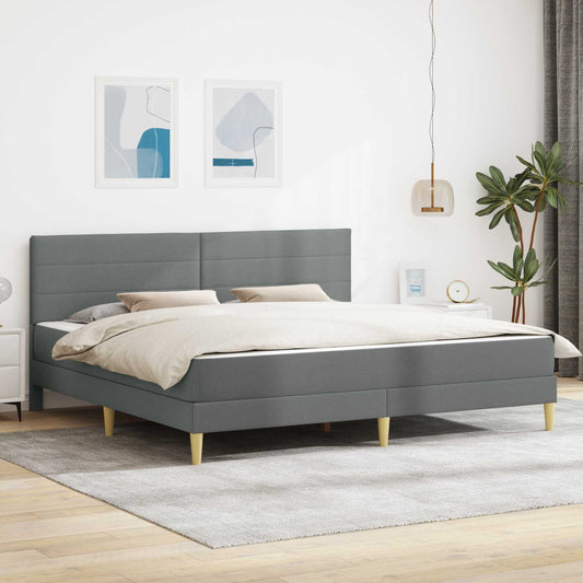 vidaXL Bed Frame with Mattress Dark Grey 180 x 200 cm Fabric