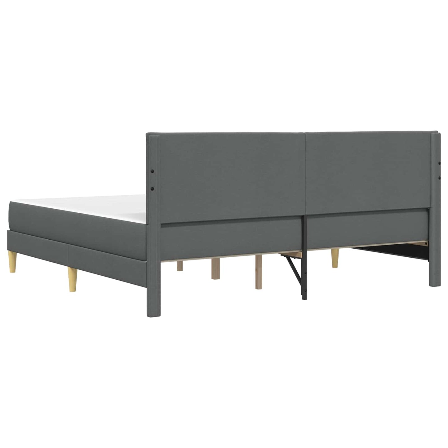 vidaXL Bed Frame with Mattress Dark Grey 180 x 200 cm Fabric