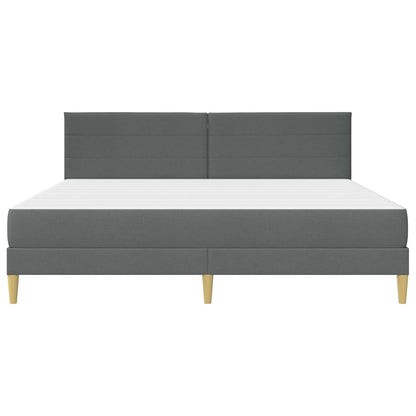 vidaXL Bed Frame with Mattress Dark Grey 180 x 200 cm Fabric