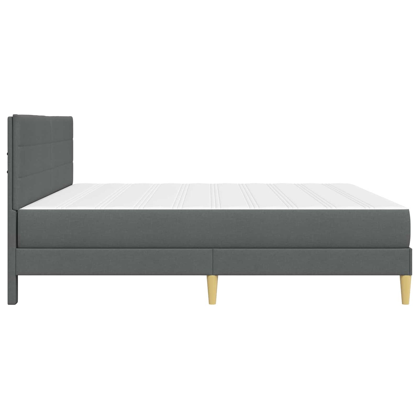 vidaXL Bed Frame with Mattress Dark Grey 180 x 200 cm Fabric