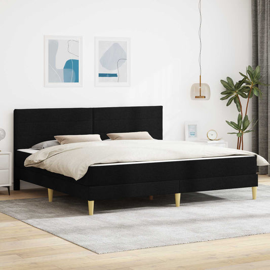 vidaXL Bed Frame with Mattress Black 180 x 200 cm Fabric