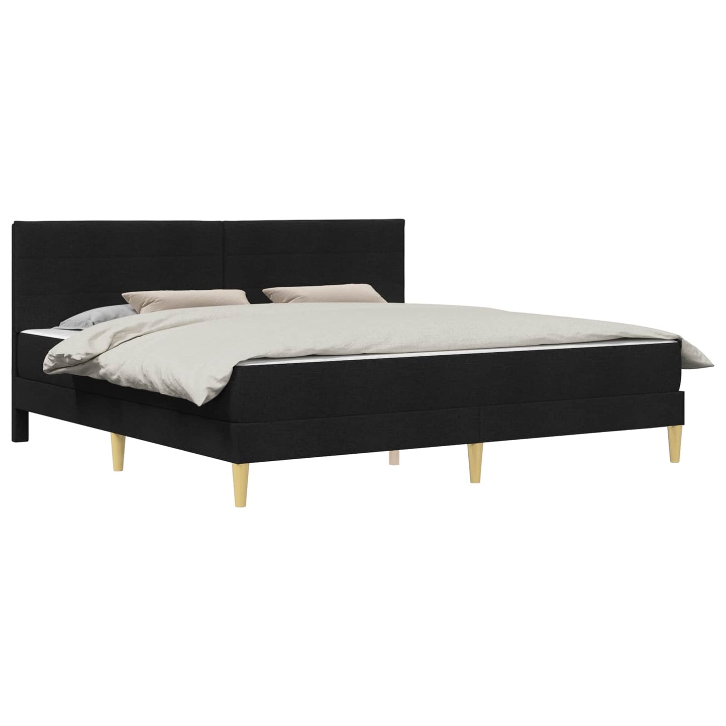 vidaXL Bed Frame with Mattress Black 180 x 200 cm Fabric