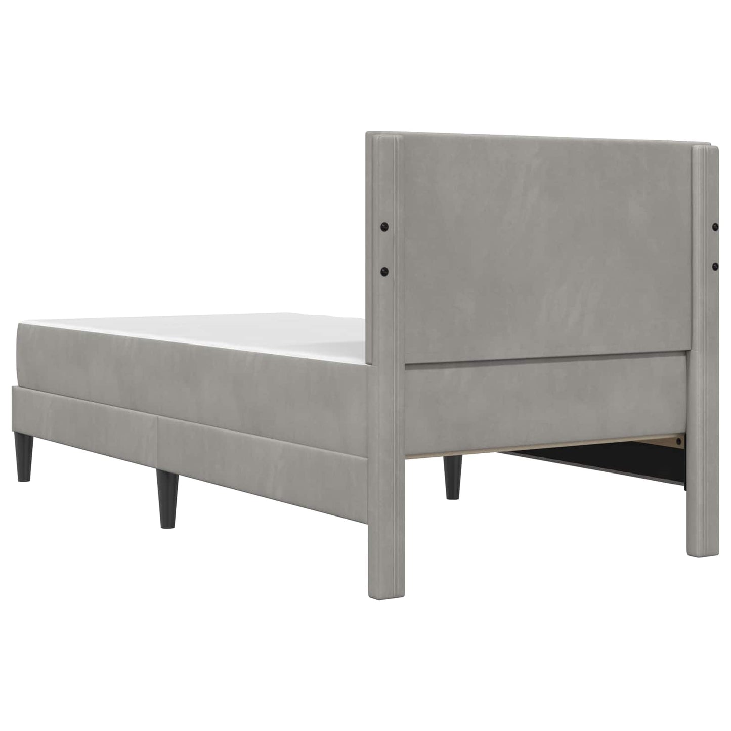 vidaXL Bed Frame with Mattress Light Grey 90 x 190 cm Velvet