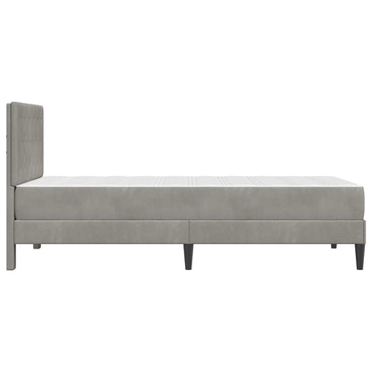 vidaXL Bed Frame with Mattress Light Grey 90 x 190 cm Velvet