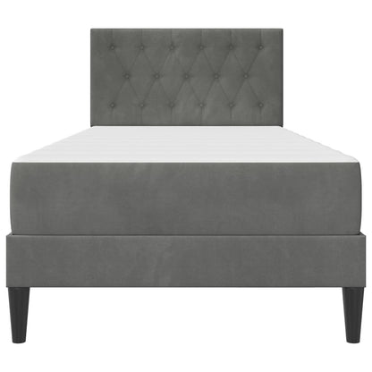vidaXL Bed Frame with Mattress Dark Grey 90 x 190 cm Velvet