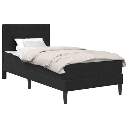 vidaXL Bed Frame with Mattress with Headboard Black 90 x 190 cm Velvet