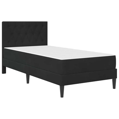 vidaXL Bed Frame with Mattress with Headboard Black 90 x 190 cm Velvet