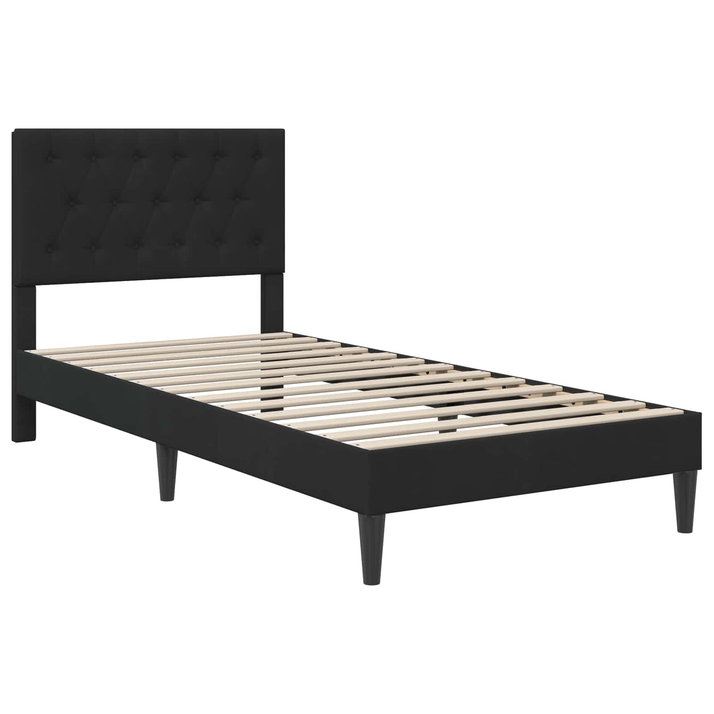 vidaXL Bed Frame with Mattress with Headboard Black 90 x 190 cm Velvet