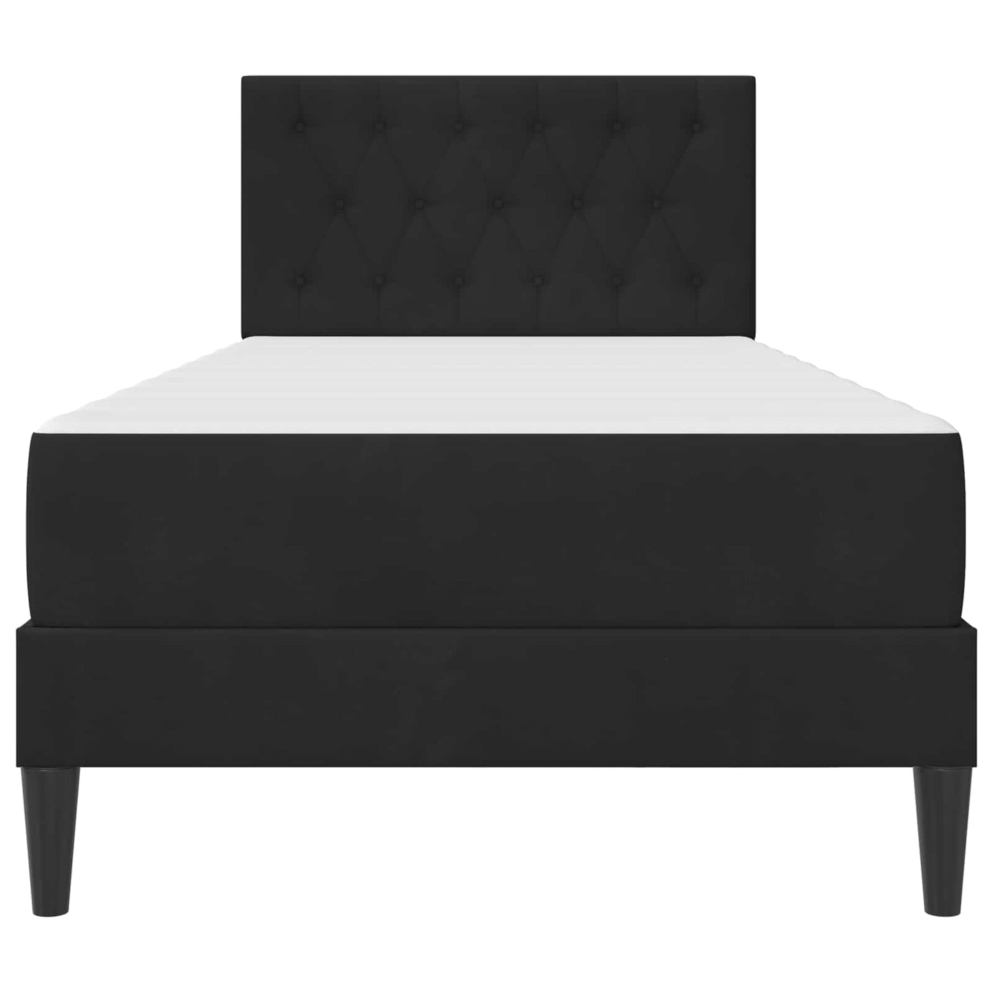 vidaXL Bed Frame with Mattress with Headboard Black 90 x 190 cm Velvet
