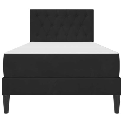 vidaXL Bed Frame with Mattress with Headboard Black 90 x 190 cm Velvet
