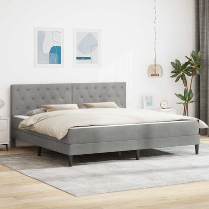 vidaXL Bed Frame with Mattress Light Grey 180 x 200 cm Velvet