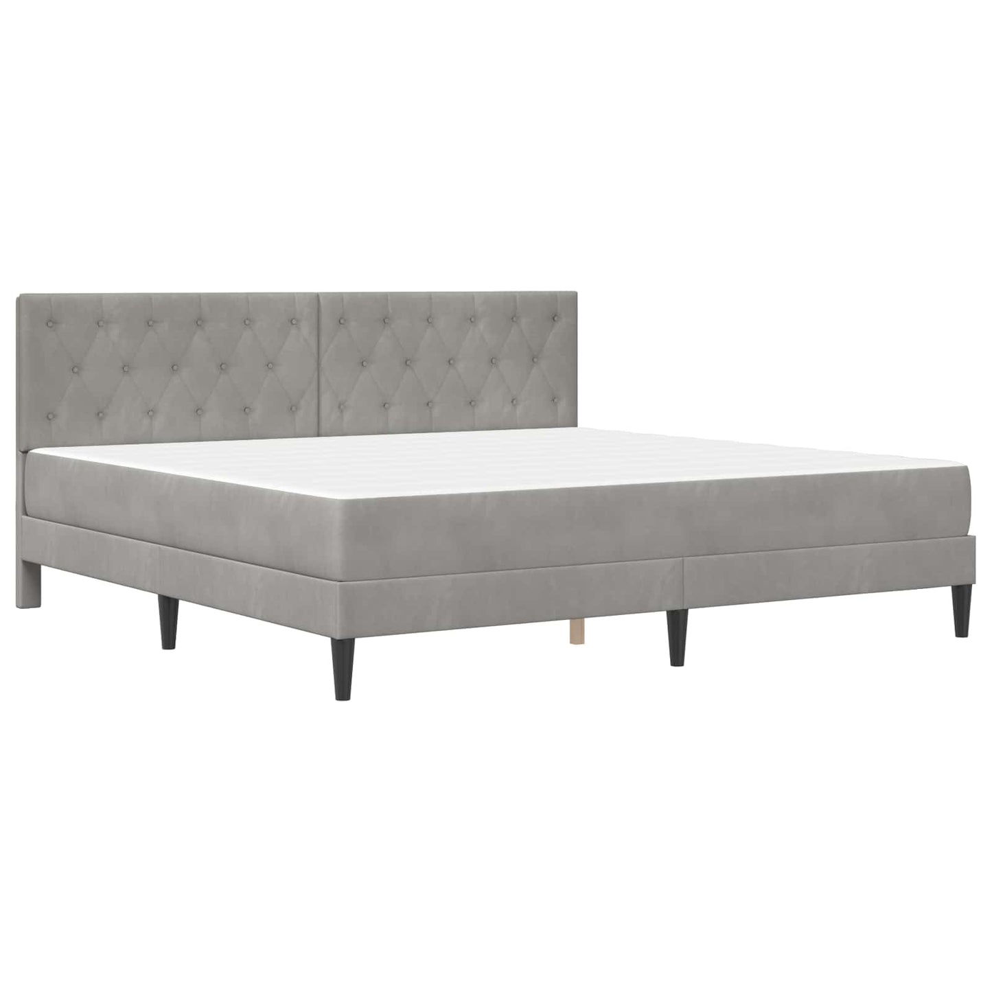 vidaXL Bed Frame with Mattress Light Grey 180 x 200 cm Velvet