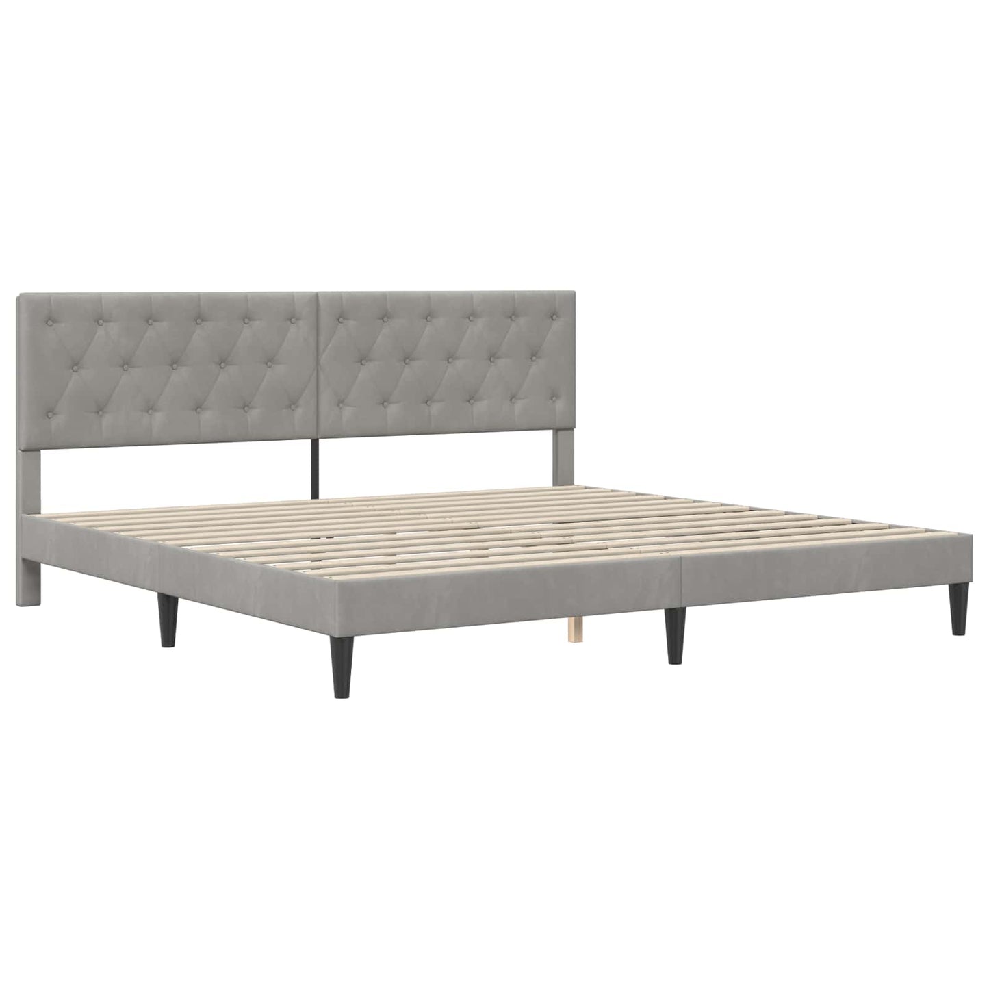 vidaXL Bed Frame with Mattress Light Grey 180 x 200 cm Velvet