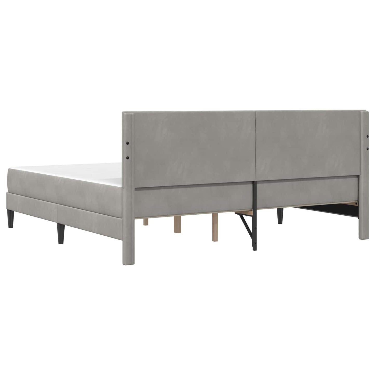 vidaXL Bed Frame with Mattress Light Grey 180 x 200 cm Velvet