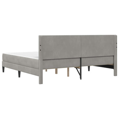 vidaXL Bed Frame with Mattress Light Grey 180 x 200 cm Velvet