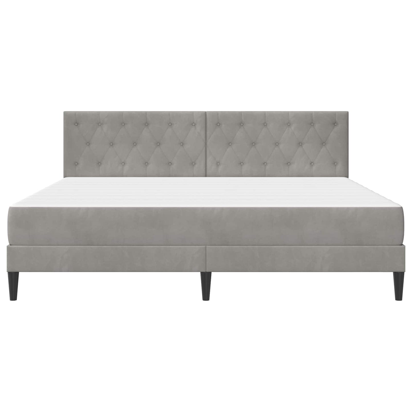 vidaXL Bed Frame with Mattress Light Grey 180 x 200 cm Velvet