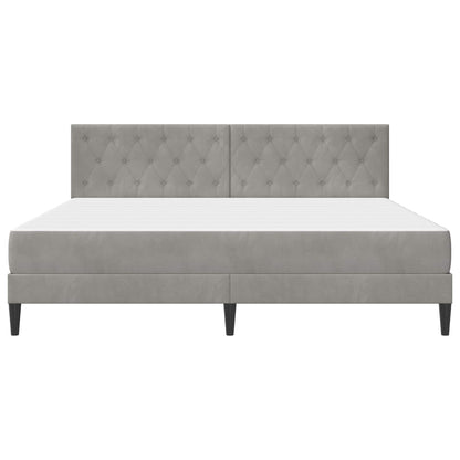 vidaXL Bed Frame with Mattress Light Grey 180 x 200 cm Velvet