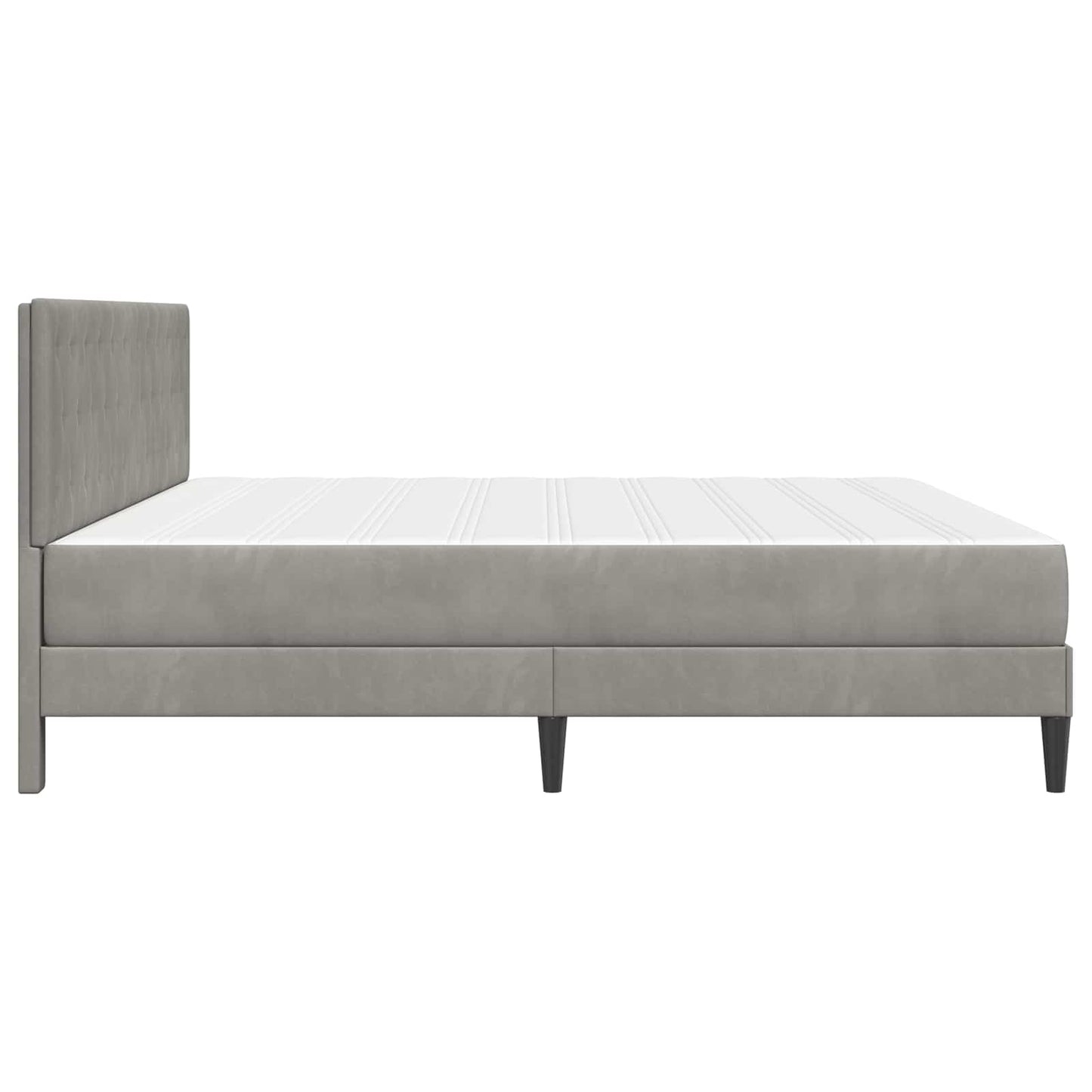 vidaXL Bed Frame with Mattress Light Grey 180 x 200 cm Velvet