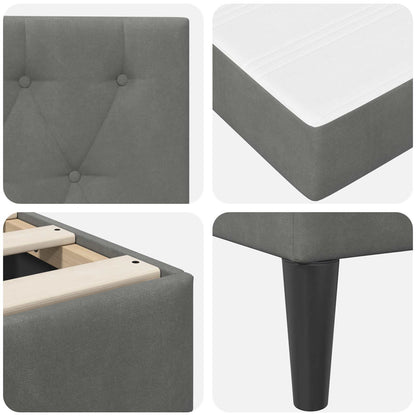 vidaXL Bed Frame with Mattress Dark Grey 180 x 200 cm Velvet