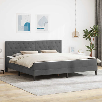 vidaXL Bed Frame with Mattress Dark Grey 180 x 200 cm Velvet