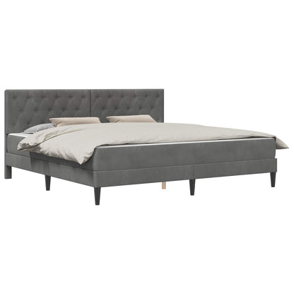 vidaXL Bed Frame with Mattress Dark Grey 180 x 200 cm Velvet