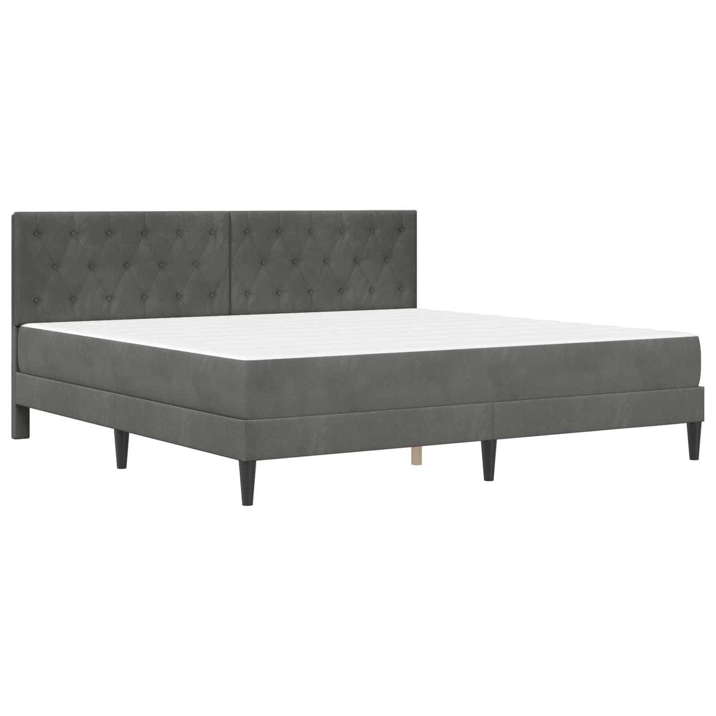 vidaXL Bed Frame with Mattress Dark Grey 180 x 200 cm Velvet