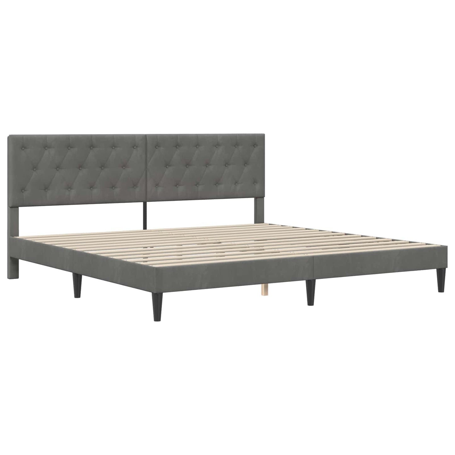 vidaXL Bed Frame with Mattress Dark Grey 180 x 200 cm Velvet