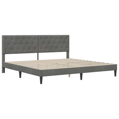 vidaXL Bed Frame with Mattress Dark Grey 180 x 200 cm Velvet