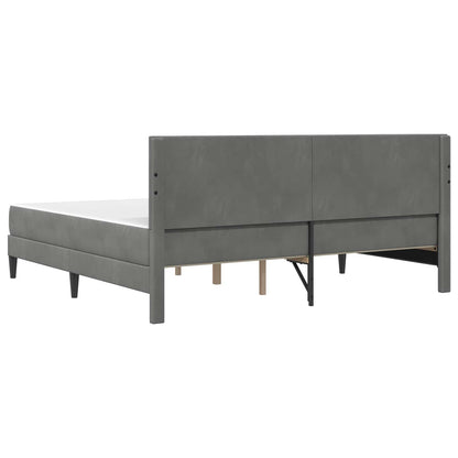 vidaXL Bed Frame with Mattress Dark Grey 180 x 200 cm Velvet