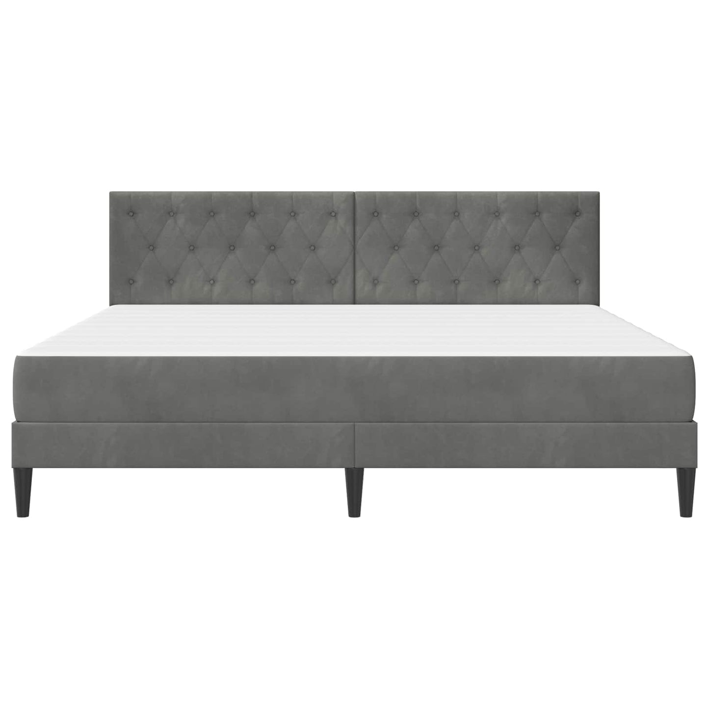 vidaXL Bed Frame with Mattress Dark Grey 180 x 200 cm Velvet