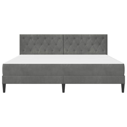 vidaXL Bed Frame with Mattress Dark Grey 180 x 200 cm Velvet