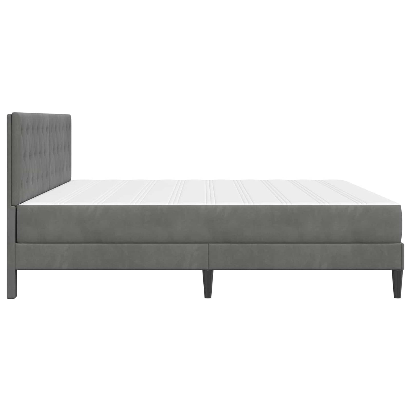 vidaXL Bed Frame with Mattress Dark Grey 180 x 200 cm Velvet