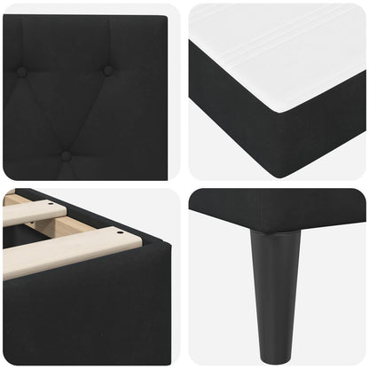 vidaXL Bed Frame with Mattress Black 180 x 200 cm Velvet