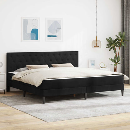 vidaXL Bed Frame with Mattress Black 180 x 200 cm Velvet