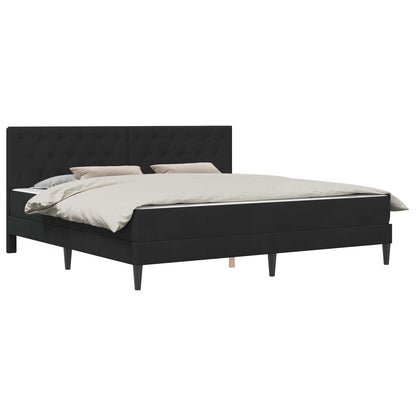 vidaXL Bed Frame with Mattress Black 180 x 200 cm Velvet