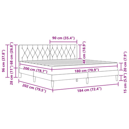 vidaXL Bed Frame with Mattress Black 180 x 200 cm Velvet